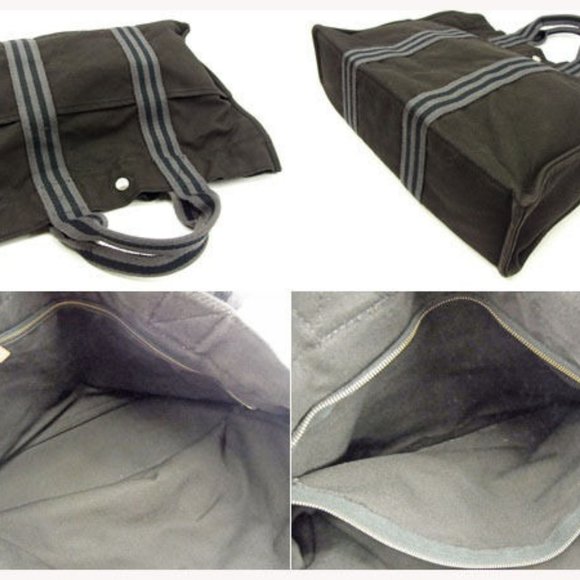 Authentic Hermes Tote bag Fourre Tout Black Grey Woman - Picture 6 of 6